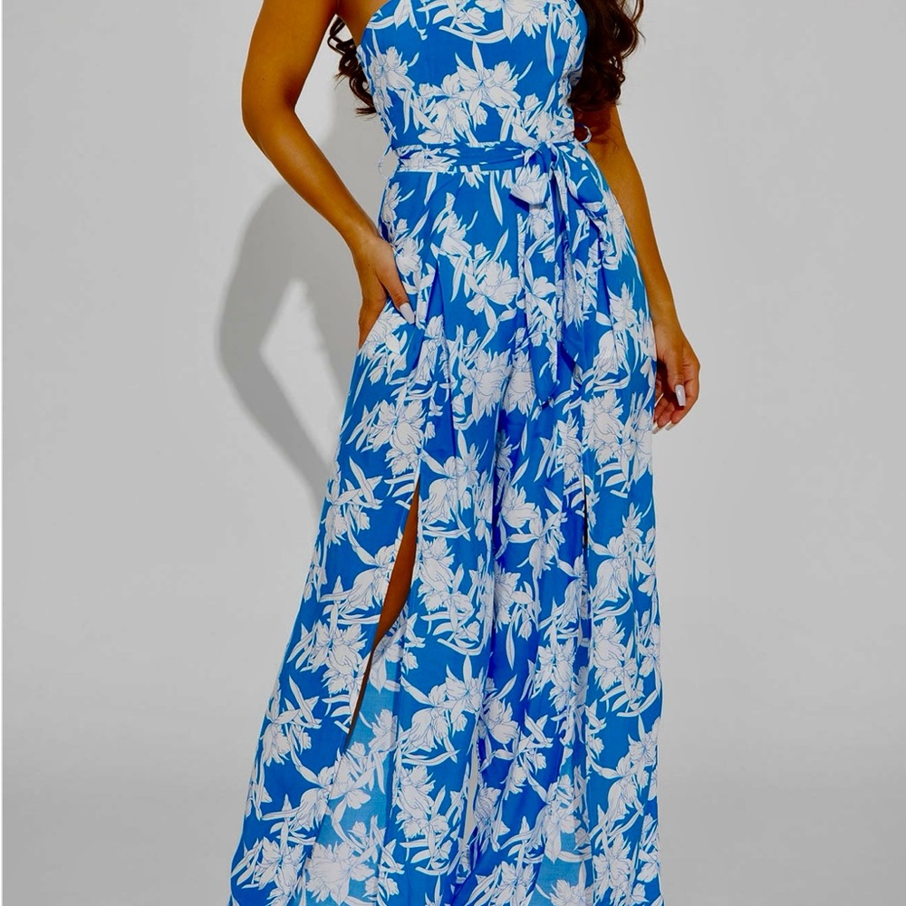 Jumpsuit from Fashion Nova Islands of Fiji blue combo